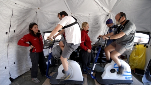 Lode excersise bikes in DRASH tent