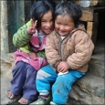 Sherpa children on the trek to Base Camp